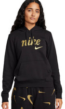 Nike Womens Sportswear Club Fleece Pullover Hoodie in Black Size XS