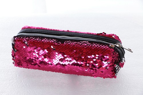 LB-2011-1 Rose Argent Paillettes Réversibles Trousse Cosmétique - Bild 2 von 7