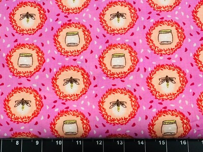 Tina Scrap 9''x21'' Fireflies Lighting Bugs Glow Friends Jar Miller FABRIC COTTON