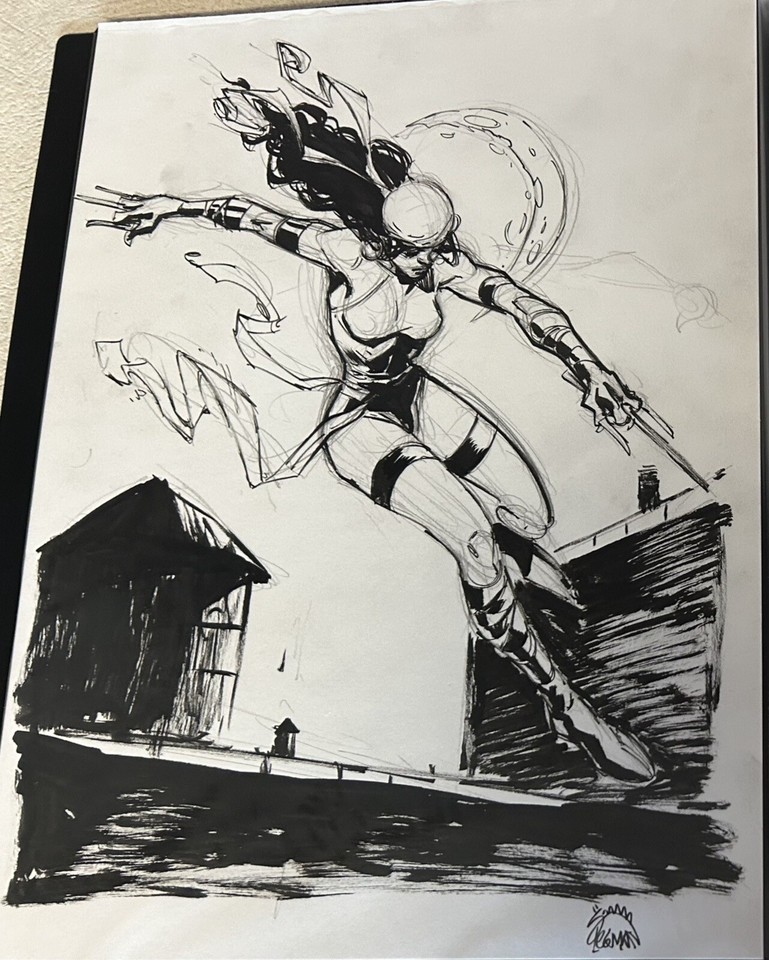 Ryan Stegman Elektra Sketch Original Art Comic Art
