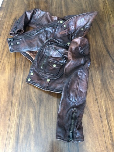 RALPH LAUREN Girl’s Brown Leather Jacket Size 7 years - Picture 11 of 12