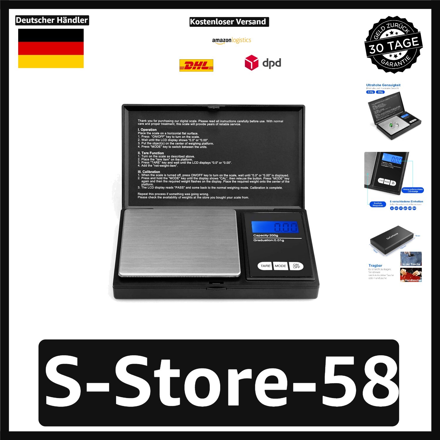 Innovative wiege Waage mit 0,01 g Genauigkeit - Ideal für Gold und Gewürze