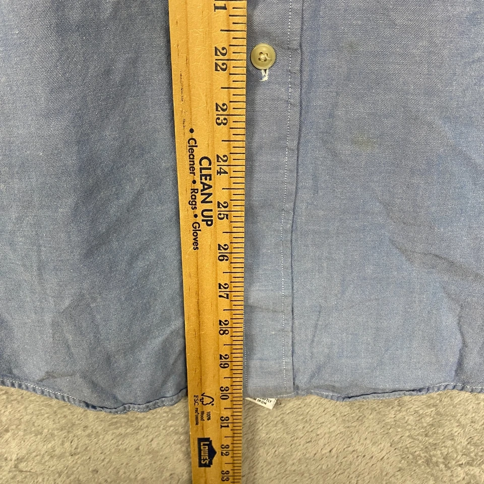 Chaps Shirt Mens Large Blue Ralph Lauren Cotton USA Oxford Button Down Pocket - Image 3 of 4