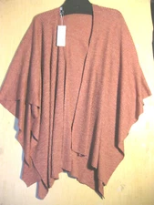 NWT $238 EILEEN FISHER Speckle Wool Linen CINNABAR Wrap Serape Poncho One Size