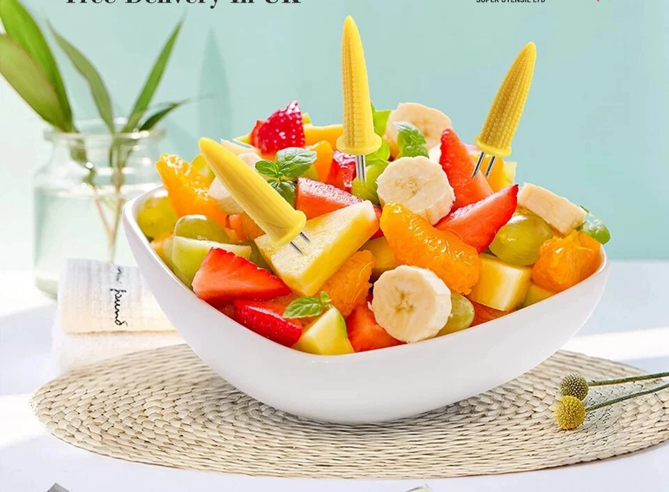 12Pcs CORN HOLDERS Stainless Steel Corn On The Cob Skewers BBQ Prongs Forks UK - Image 3 of 4