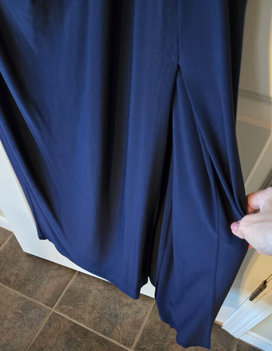 LAUREN RALPH LAUREN Evening Women's navy evening gown dress size 14W sleeveless - Picture 7 of 10