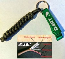 Paracord Survival Key Chain w/ Bottle Opener, Flint, Fishing line, Fire Cord