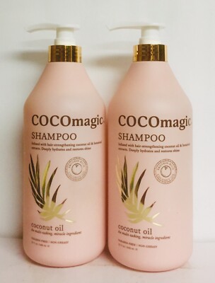 2 Bottles Cocomagic Shampoo with Coconut Oil & Botanical Extracts 32 fl oz Each