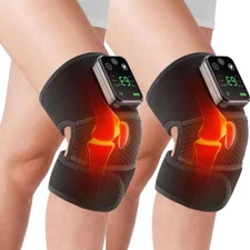 Rechargeable Electric Heating Vibration Knee Joint Brace Leg Therapy Massager
