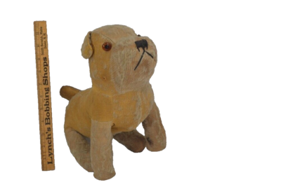 ぬいぐるみ antique dog doll antique toy dog straw stuffed mohair glass eyes blond 13 in