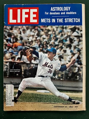 LIFE Magazine Sept 26, 1969 Mets In The Stretch Jerry Koosman Fires a Fast Ball