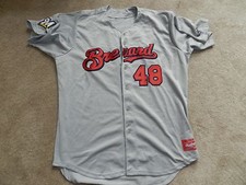 2015 Brevard County Manatees Game Used Road Jersey #48 Jorge Lopez Brewers