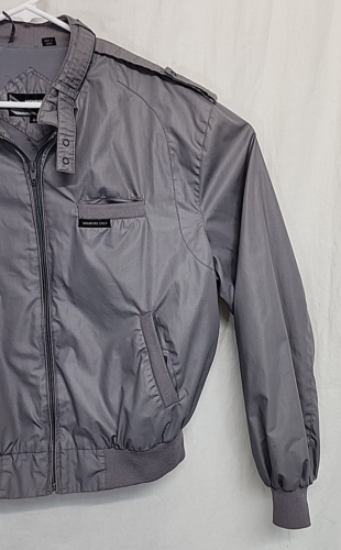 Vintage Members Only Bomber Jacket Windbreaker Men’s 44 Gray Full Zip Pockets - Picture 4 of 15