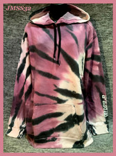 Victoria's Secret Pink Tie Dye Campus Hoodie Pullover Purple Supernova L XL NWT