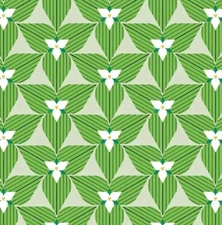 Charley Harper•Michigan Audubon•Trillium Flowers Fabric!1yd•BTYOrganic!FastShip