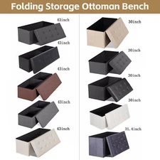 Folable Storage Ottoman Bench Storage Stools Footrest Home Decor