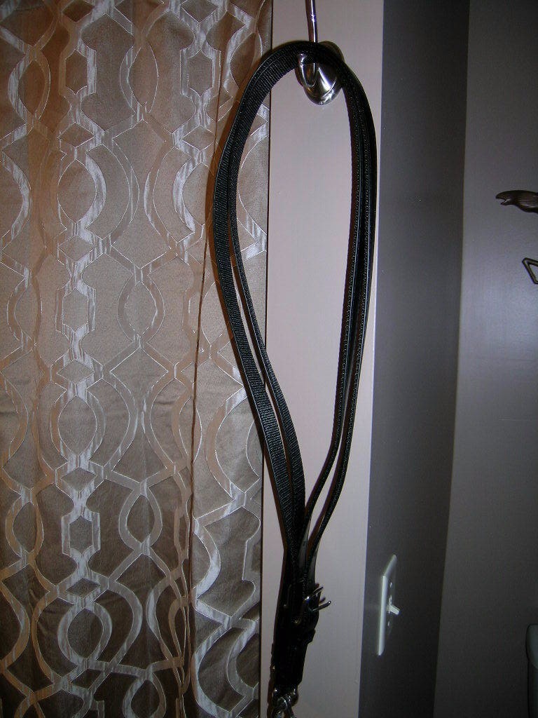 DRAFT SIZE HOLDBACK/BRAKE STRAPS, BLACK BIOTHANE WITH STAINLESS