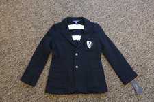 115 Polo Ralph Lauren Boys Brass-Button Fleece Sport Coat - Size 7 - Black
