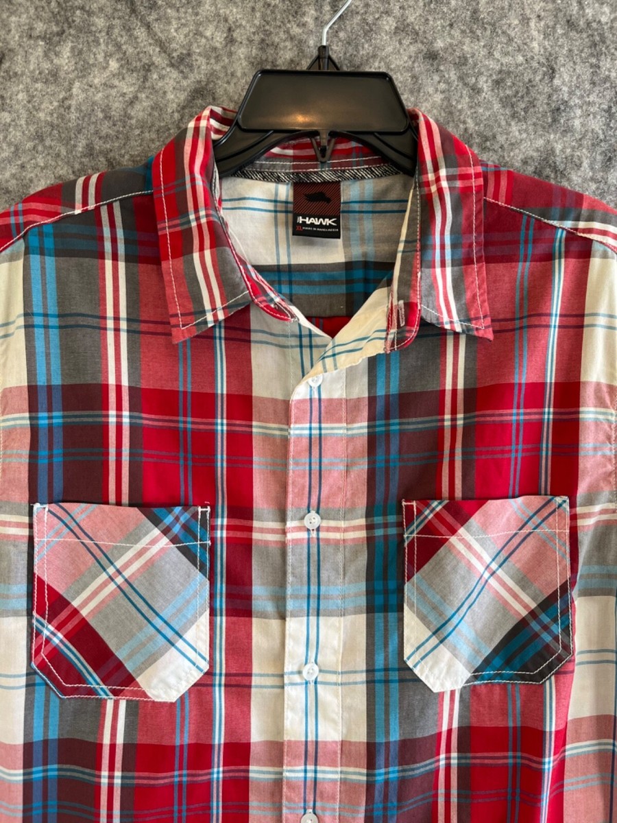 TONY HAWK Boys Shirt XL Button Down Red Plaid Collared | eBay