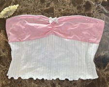 Bustier Corset Top Pink Fairy Goth Mesh  trashy  00s Y2K Style Kawaii Cami Sz S