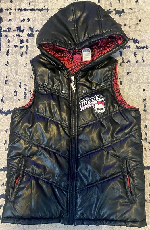 Girls Monster High MH Winter Skull Puffer Vest Girls XL 14/16 EX