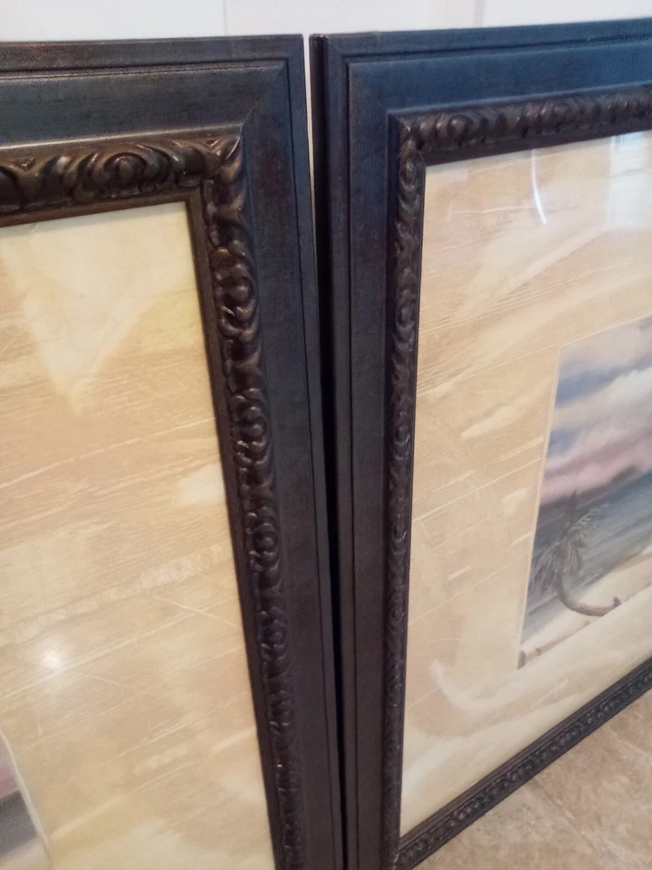 Cuadros de pared paisaje playero enmarcado en madera Foto 3 de 4