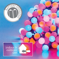 Image of 50/200 Berry Fairy String Lights Christmas Outside Indoor Red White Rainbow LEDs
