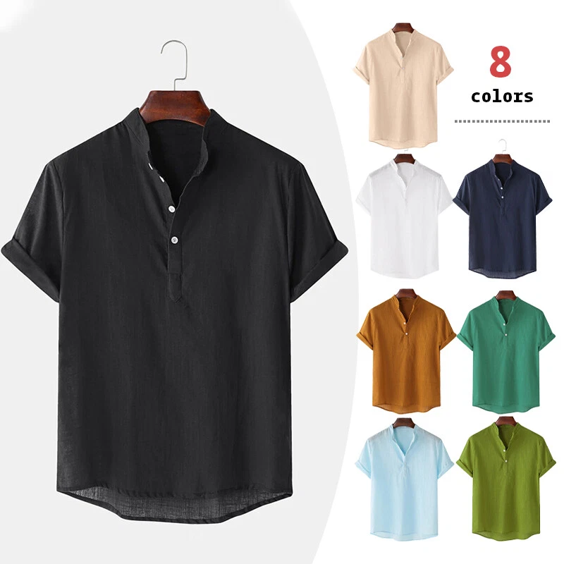 Man Casual Short Sleeve Cotton Linen Shirts Blouse Loose V Neck Tops T Shirt NEW
Opens in a new wind