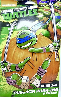 Teenage Mutant Ninja Turtles Leonardo 5 Piece Wooden Pumpkin Push In Set