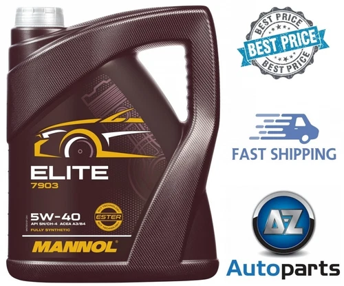 Mannol Elite 5W-40 Fully Synthetic Engine Oil A3/B4 JASO MA2 RN0710 MB 229.5 5L
