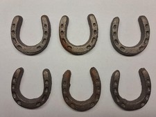 rustic metal cast iron small horseshoe western decoration approx 2", set of 6.