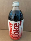 Vintage 1986 CHERRY COKE Glass Bottle 16oz Label WALT DISNEY WORLD Tinker Bell 9