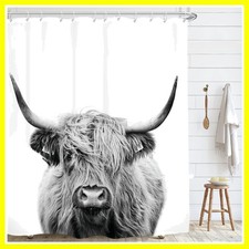 Highland Cow Shower Curtain Rustic Bull Western Shower Curtain 60Wx72L Inch ...