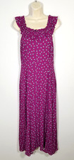 Loft Women Size 2 Purple Magenta A-line Midi Dress Floral Ruffle Square Neckline