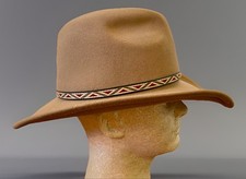 Vintage DORFMAN PACIFIC Western Fedora 100 Wool Canyon Brown Felt Mens XL USA