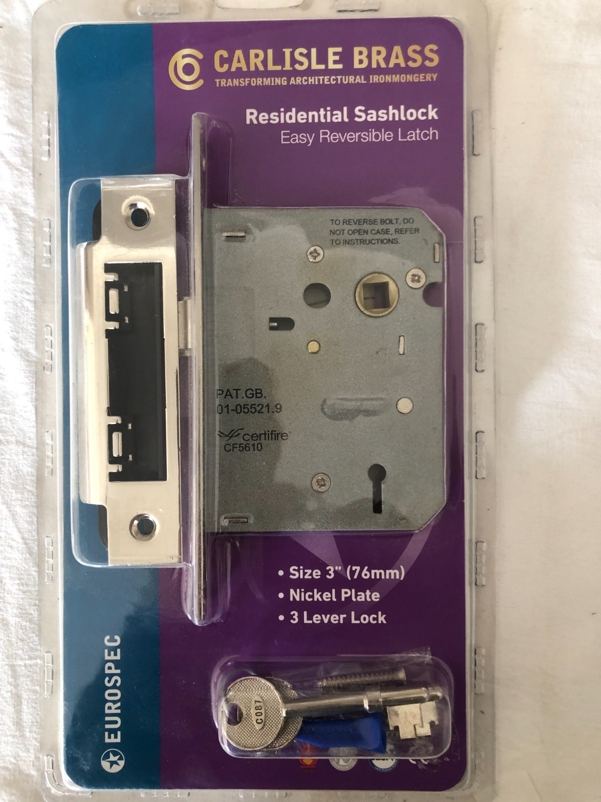 3 Lever Mortice Sashlock 3"" | Door Lock | Free Delivery | UK Stock, Eurospec