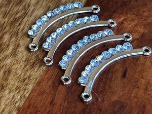 4 Gold Metal Components Made With Swarovski Crystals  For Jewelry Making! Y1
