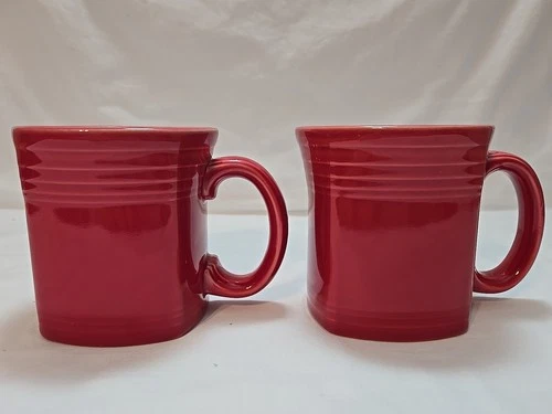 Fiesta Scarlet Red Square 13oz Mug Set Of 2 EUC!