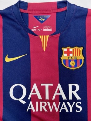 Rare Nike FC Barcelona 2014/2015 Home Shirt Size Large Treble