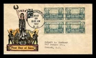 US COVER ARMY HEROES LEE JACKSON FDC SCOTT 788 BLOCK OF 4 HAND COLORED DYER