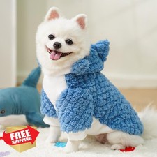 JAAQUCD Blue Shark Dog Costume Hoodie Large Fleece Coat
