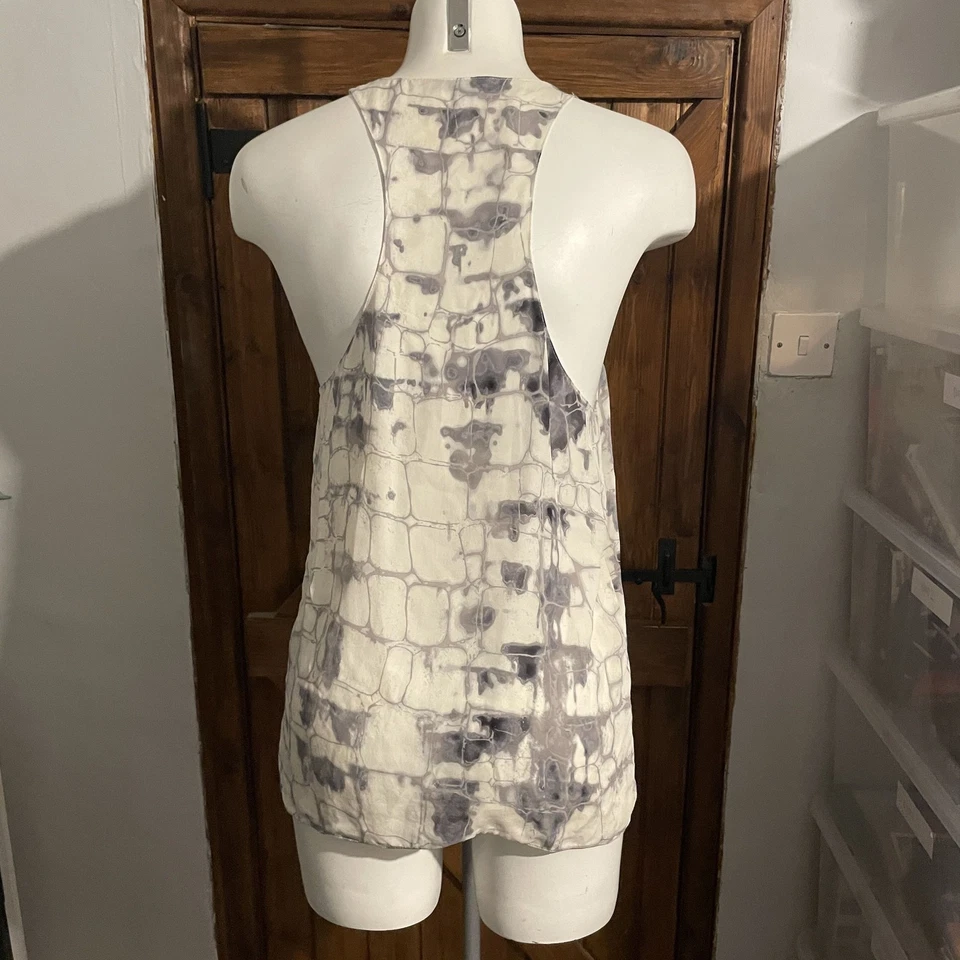 Camiseta sin mangas Alexander Wang gris 100 % seda para mujer talla XS Foto 4 de 4