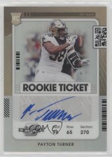 2021 Panini Contenders Optic Rookie Ticket Silver Prizm Payton Turner Auto s3g