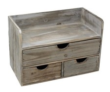 Estante organizador de escritorio de oficina de madera rústica para escritorio, mesa, suministros de oficina