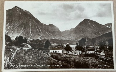 Szene des Massakers, Glencoe, Schottland Postkarte