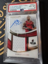 Damian Lillard 2018 Immaculate Premium Patch Autograph PSA 8 Game Worn /15