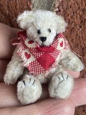 VTG Beige Tiny Teddy Bear Artist Dollhouse Mini Bear 1.75  Jtd Must See 