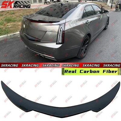 Carbon Fiber/Glossy Black Rear Spoiler Wing Fits Cadillac ATS 13-18 4-Door Sedan