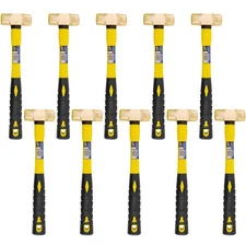 Stark USA 10-Pack Sledge Brass Hammer Forged Solid Brass Non Sparking 1LB Head