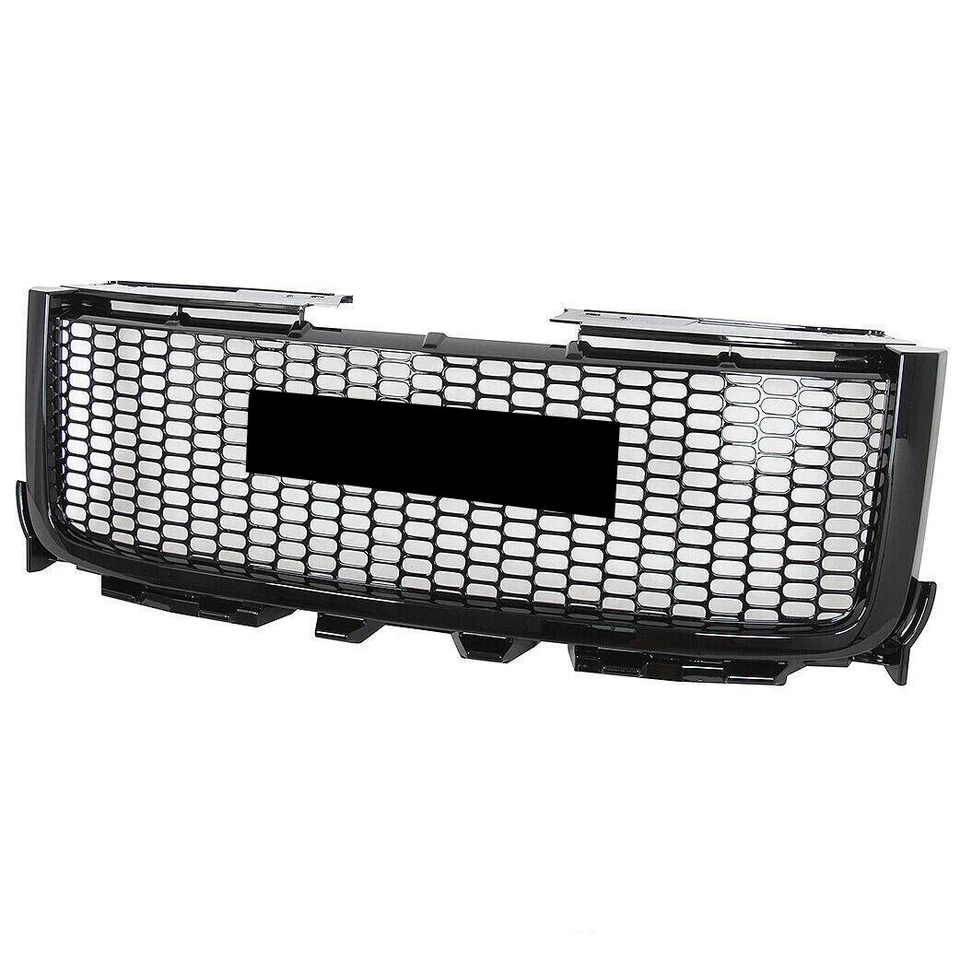 Fit 2011-2014 GMC Sierra 2500/3500HD Front Upper Grille Denali Gloss Black Grill Foto 2 de 4